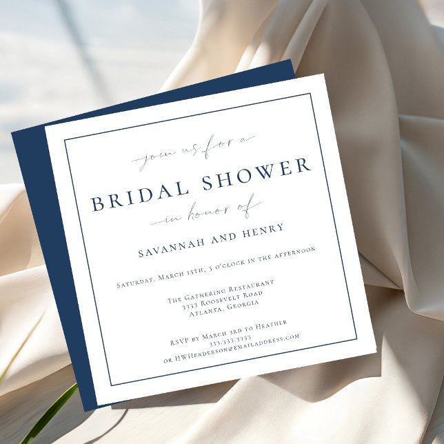 Elegant Blue Couples Bridal Shower Invitation (Creator Uploaded)