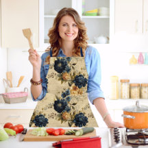 Elegant Blue Cream Yellow Floral Vintage Pattern