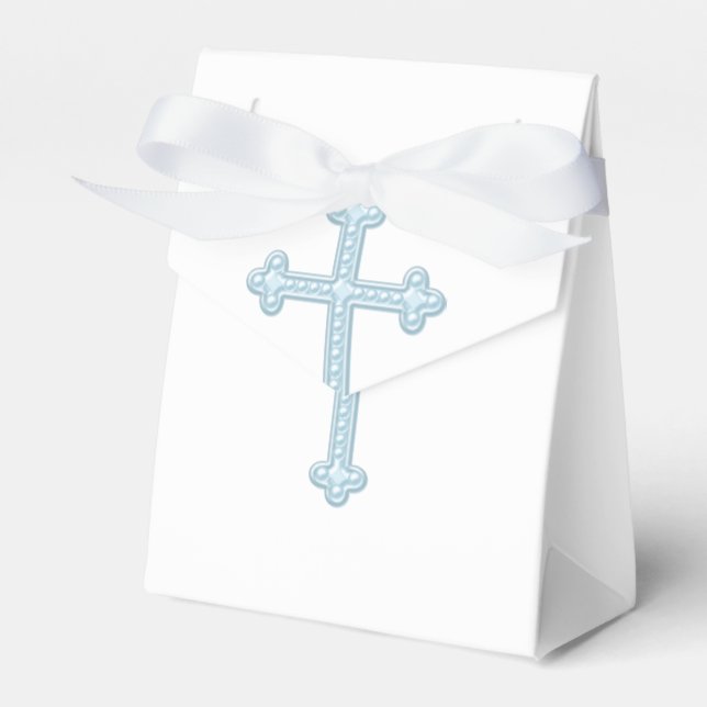 Elegant Blue Cross First Communion Favour Box (Front Side)