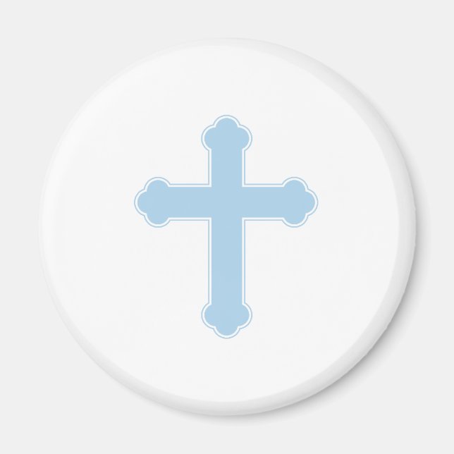 Elegant Blue Cross Magnet (Front)