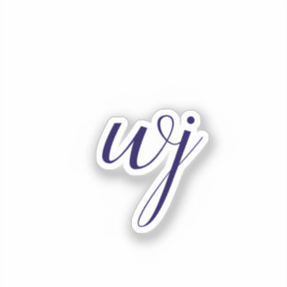 Elegant blue custom lettering initials