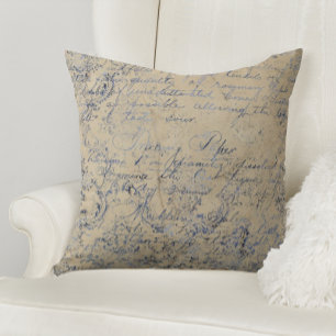 Elegant Blue Damask Cushion