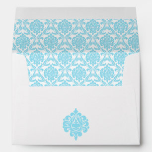 Elegant Blue Damask Envelope