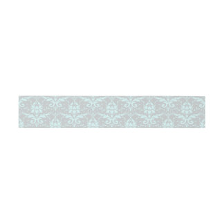 Elegant Blue Damask Invitation Belly Band
