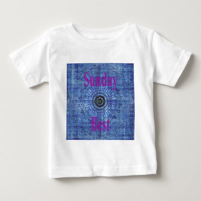 Elegant Blue denim motif vector print pattern art  Baby T-Shirt (Front)
