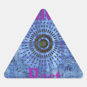 Elegant Blue denim motif vector print pattern art  Triangle Sticker