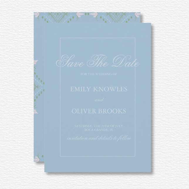 Elegant Blue Diamond Wedding Save The Date (Creator Uploaded)