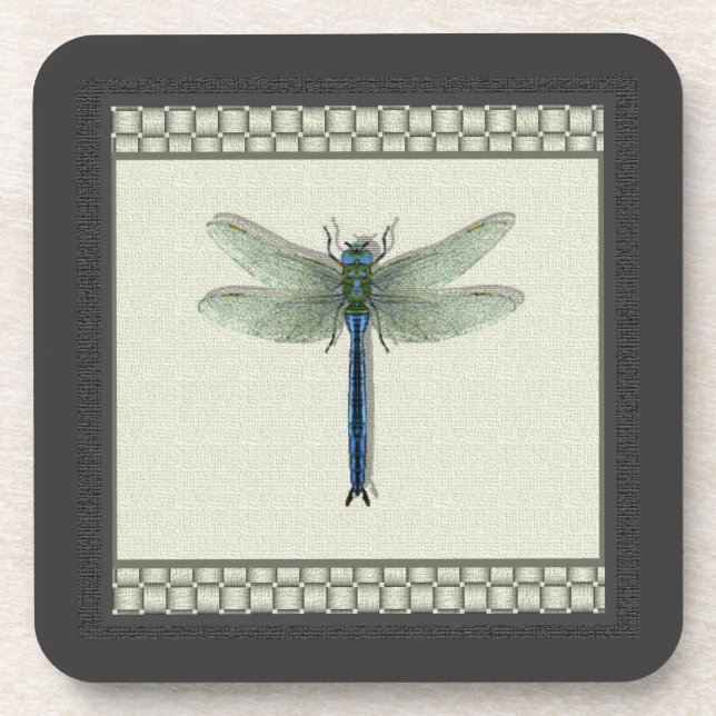 Elegant Blue Dragonfly Coaster (Front)