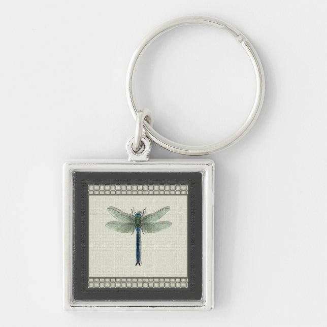 Elegant Blue Dragonfly Key Ring (Front)