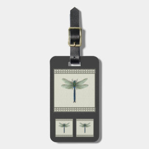 Elegant Blue Dragonfly Luggage Tag