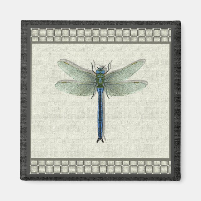 Elegant Blue Dragonfly Magnet (Front)