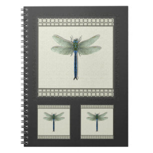Elegant Blue Dragonfly Spiral Notebook