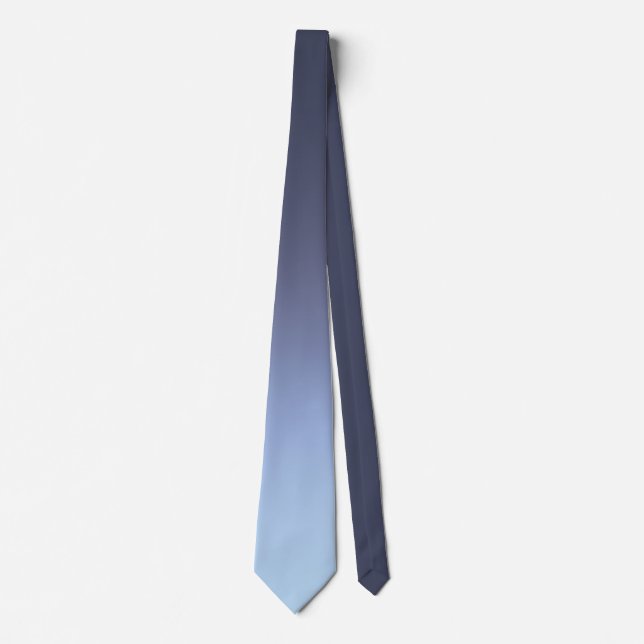 Elegant Blue Dusty Blue Colourful Ombre Gradient Tie (Front)