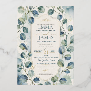 Elegant Blue Eucalyptus Watercolor Botanical