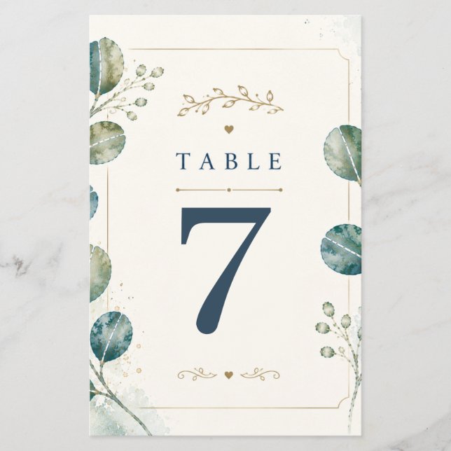 Elegant Blue Eucalyptus Watercolor Flyer (Front)