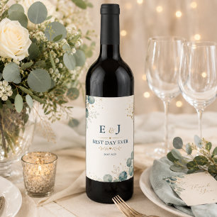 Elegant Blue Eucalyptus  Wine Label