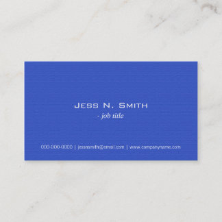 Elegant blue fabric texture simple business cards. card