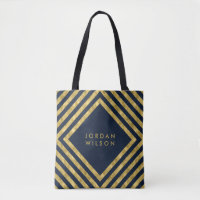Elegant Blue Faux Gold Square Lines Geometric