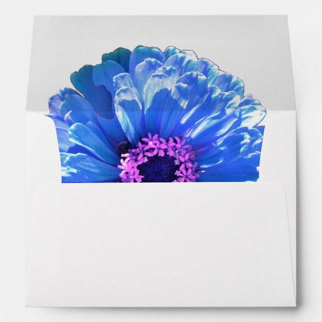 Elegant blue floral blue daisy envelope (Back (Bottom))