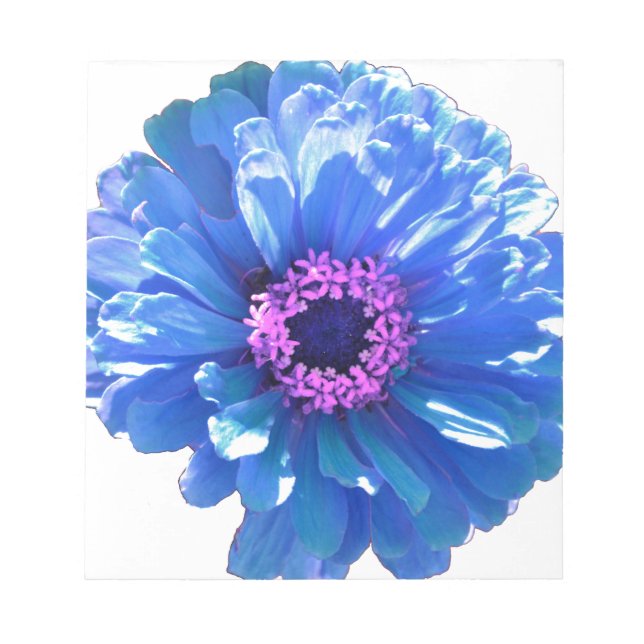 Elegant blue floral blue daisy notepad (Front)