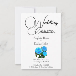 elegant blue floral blue roses blue flowers invitation