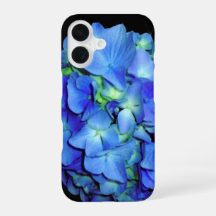 Elegant blue floral blue roses blue hydrangeas iPhone 16 case