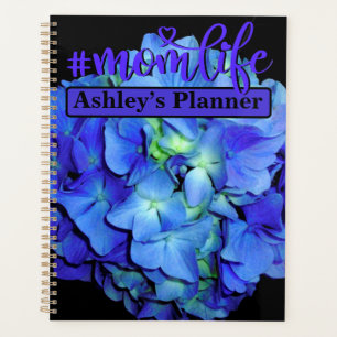 Elegant blue floral blue roses blue hydrangeas planner