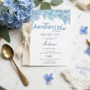 Elegant Blue Floral Bridal Brunch Party Invitation