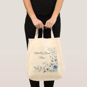 Elegant Blue Floral Bridal Party  Tote Bag