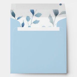Elegant Blue Floral Bridal Shower Envelope