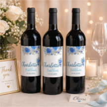 Elegant Blue Floral Bridal Shower Food & Beverage