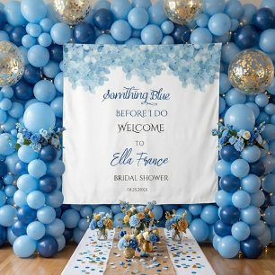 Elegant Blue Floral Bridal Shower  Tapestry