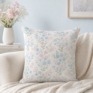 Elegant Blue Floral Cushion