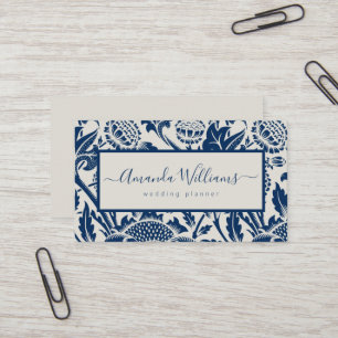 Elegant Blue Floral Design Business Card