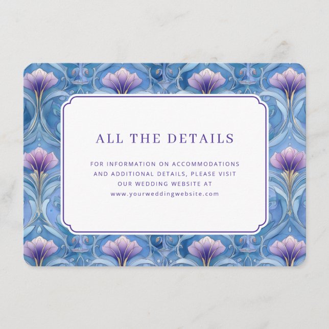 Elegant Blue Floral Enclosure Card (Front)