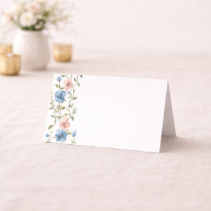 Elegant Blue Floral Event  Place Card