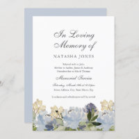 Elegant Blue Floral Memorial Service