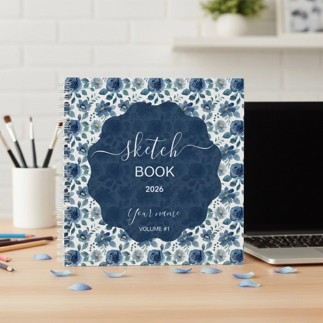 Elegant Blue Floral Notebook (Creator Uploaded)