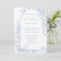 Elegant Blue Floral Open House Wedding Reception I