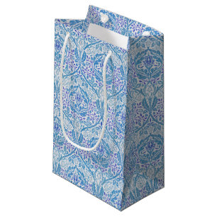 Elegant Blue Floral Pattern Small Gift Bag