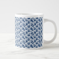 Elegant Blue Floral Pattern Vintage Peonies