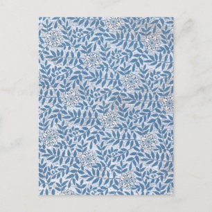 ELEGANT BLUE FLORAL POSTCARD