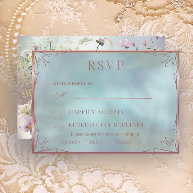 Elegant Blue Floral RSVP Card (Creator Uploaded)