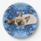 Elegant Blue Floral Siamese Cat Pretty Feline
