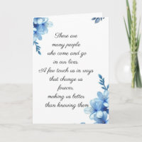 Elegant Blue Floral Sympathy Folded Greeting Card