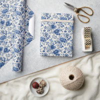 Elegant Blue Floral Tapestry