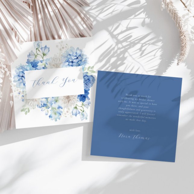 Elegant Blue Floral Thank You Card (Creator Uploaded)