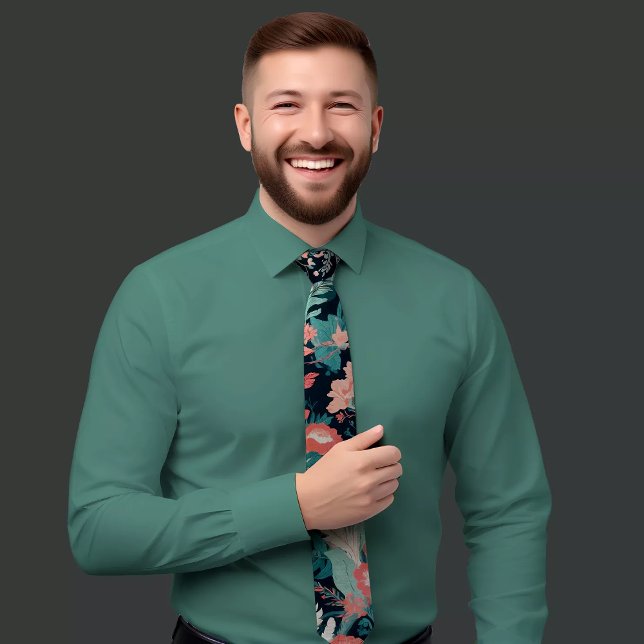 Elegant Blue Floral Tie (Creator Uploaded)