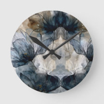 Elegant Blue Floral Watercolor Abstract