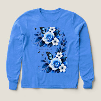 Elegant Blue Floral Watercolor Sweatshirt - Cosy R